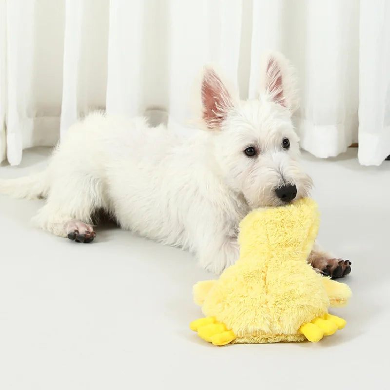 Yellow Duck Puppy Squeaky Interactive Stuffed Pet Toy Bite