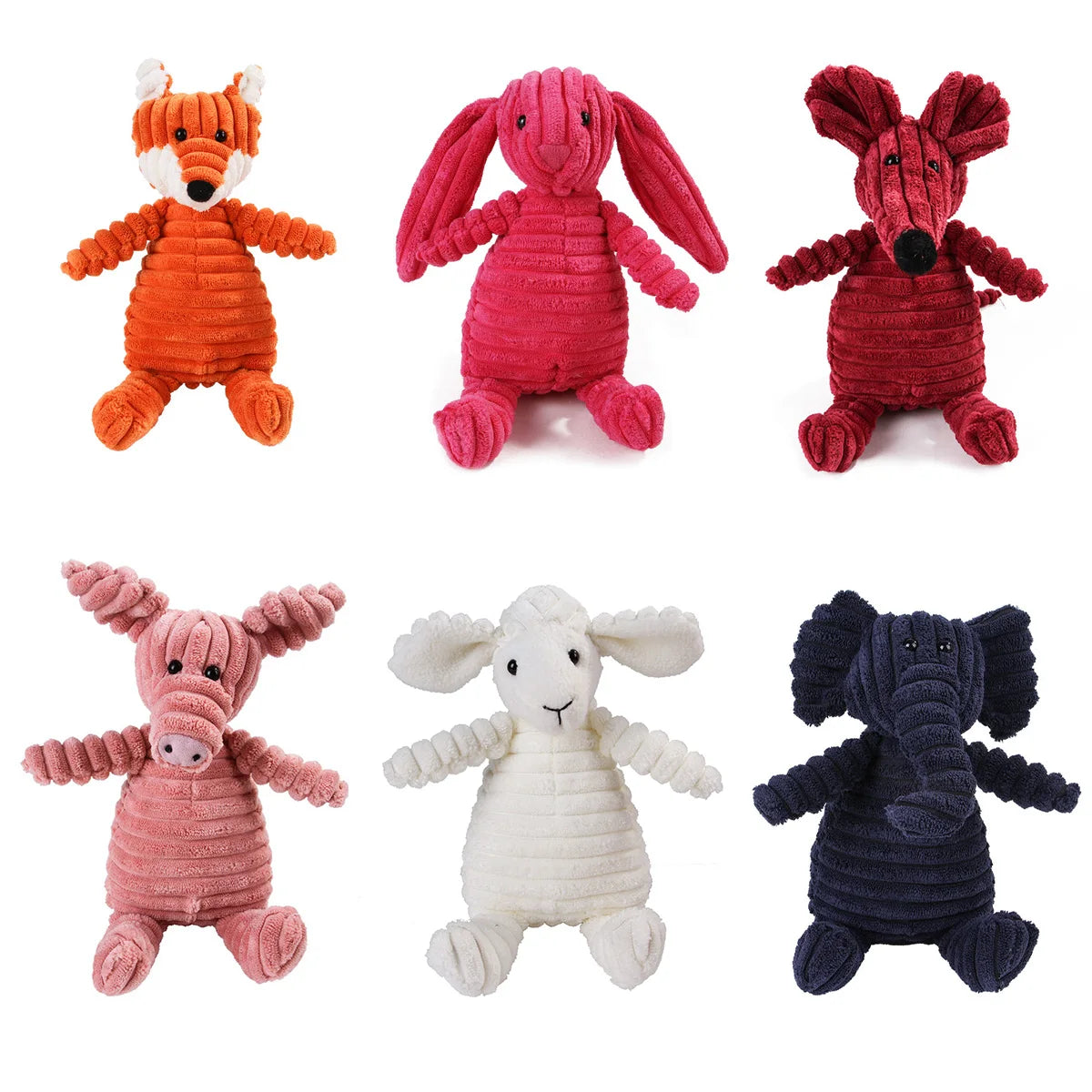 Corduroy Animal-Shaped Plush Dog Toy