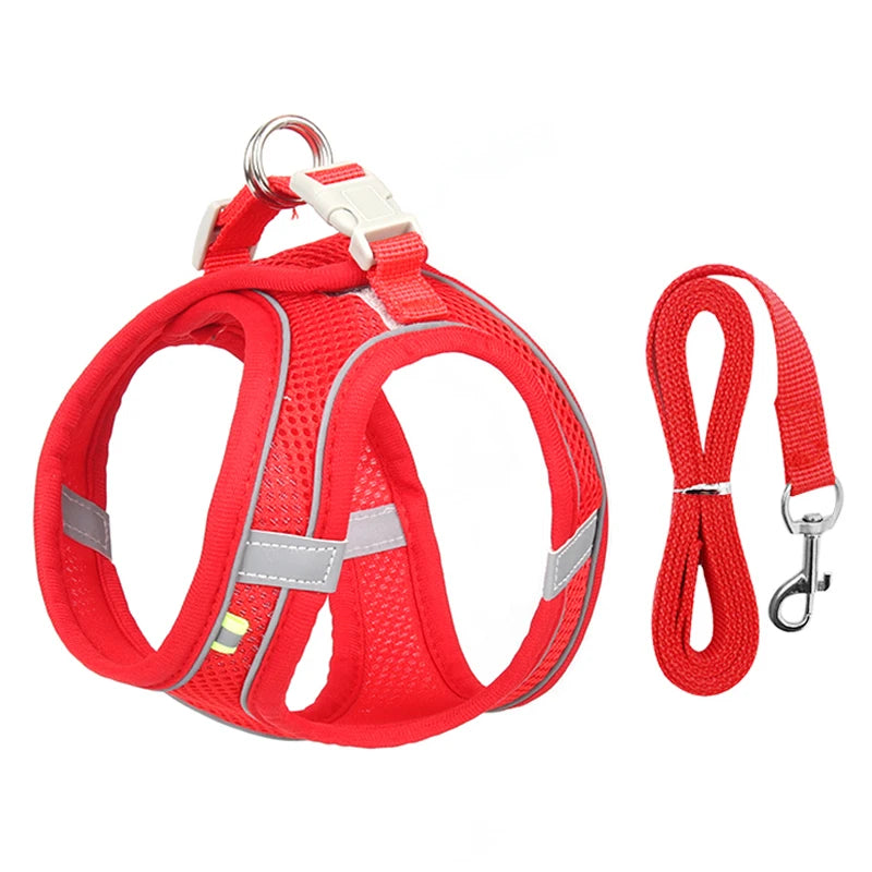 Product Description: Adjustable Dog Harness & Leash Set for Small Dogs