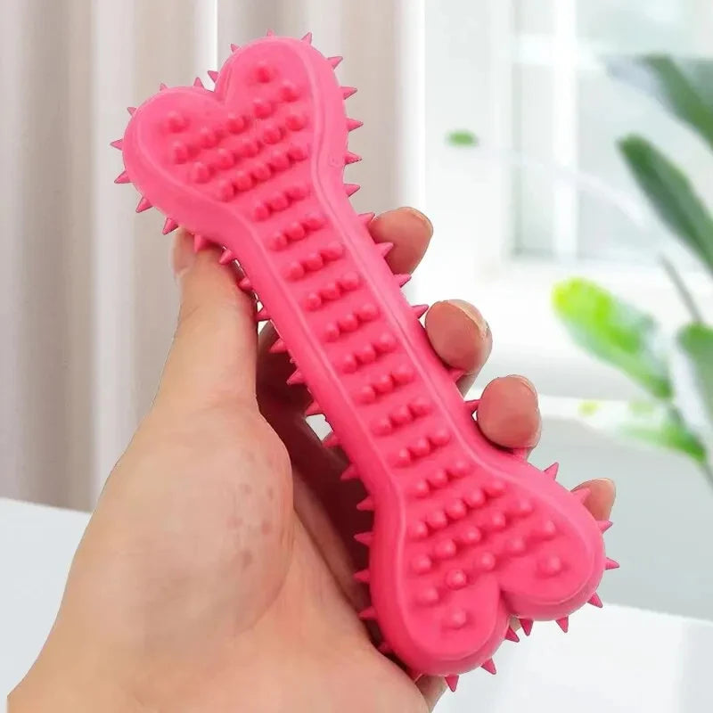 Pet Chew Toy - Soft Rubber Bite-Resistant Bone for Small Dogs