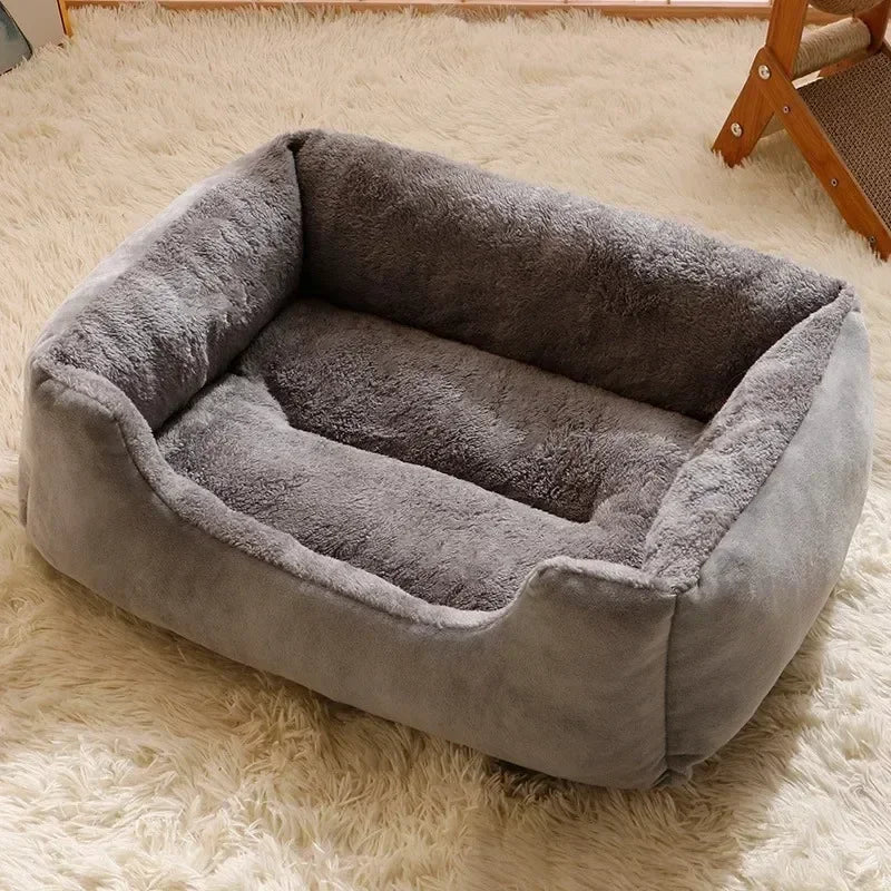 Warm Square Plush Kennel Thickened Cat Bed