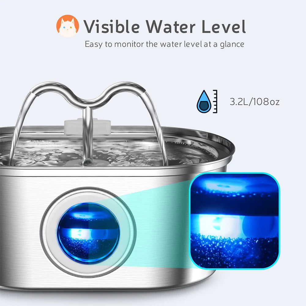 Stainless Steel Pet Water Fountain