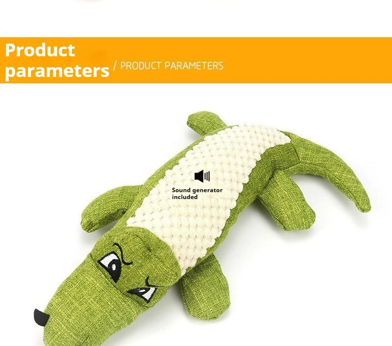 Corn Velvet Crocodile Plush Dog Toy with Squeaker