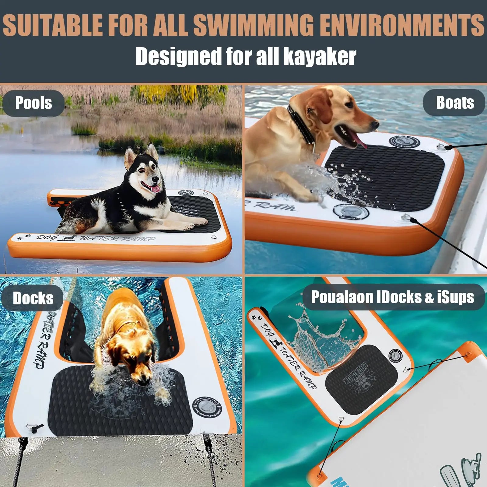 Inflatable Pup Plank Floating Dog Water Ramp