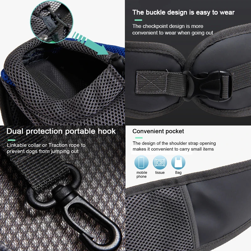 Travel Tote Shoulder Bags Mesh Pet Sling Carry Bag