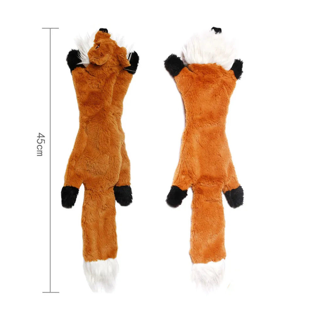 Stuffing-Free Animal Plush Dog Toy with Squeakers