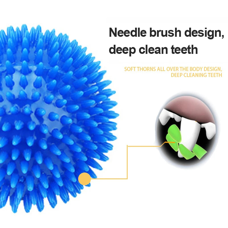 Squeaky Spiked TPR Chewing Ball for Pets