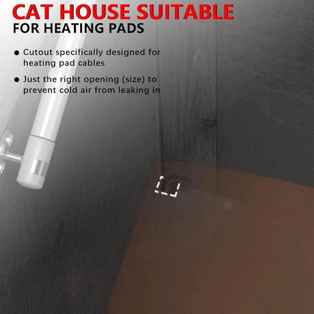 Outdoor Heated Cat House – Weatherproof Insulated Shelter with Heating Pad for Feral and Outdoor Cats