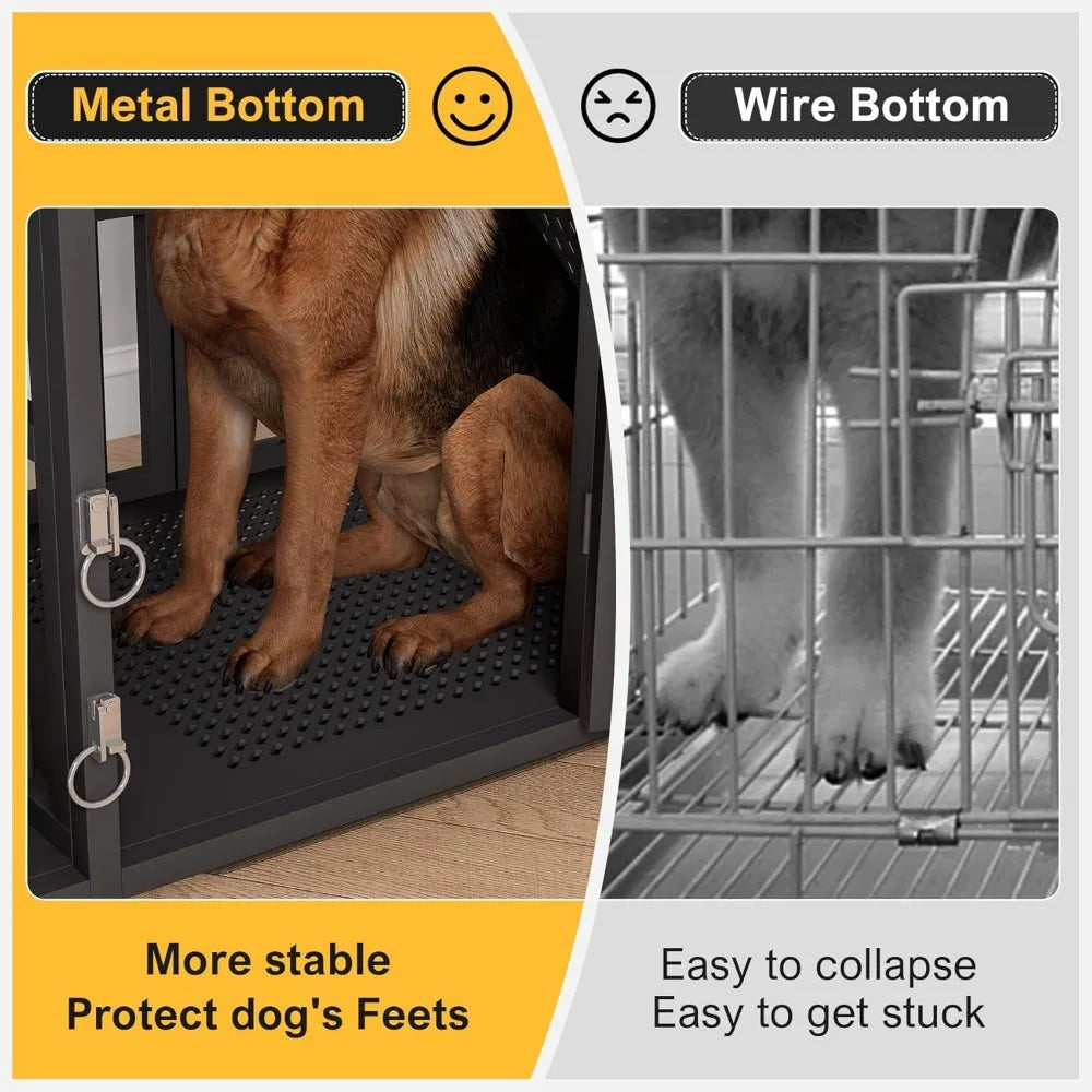 63-Inch Heavy-Duty Dog Crate Furniture for Two Dogs