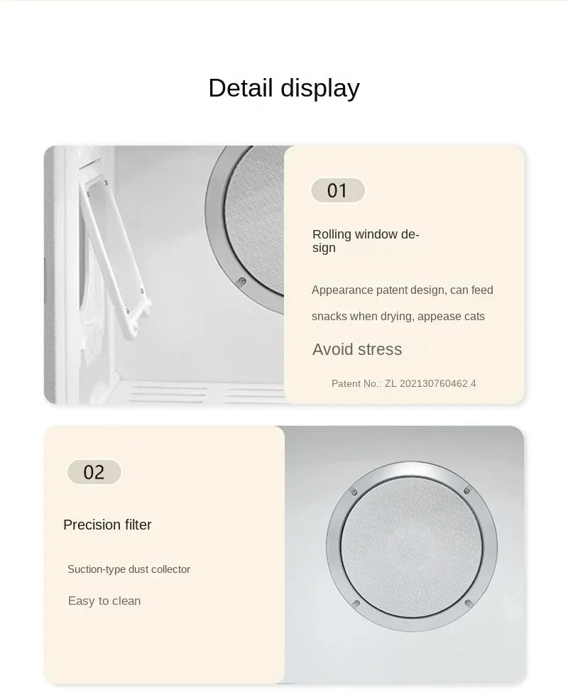 Smart Pet Drying Box – Automatic Temperature Control Dryer with Water Sterilization for Cats and Dogs