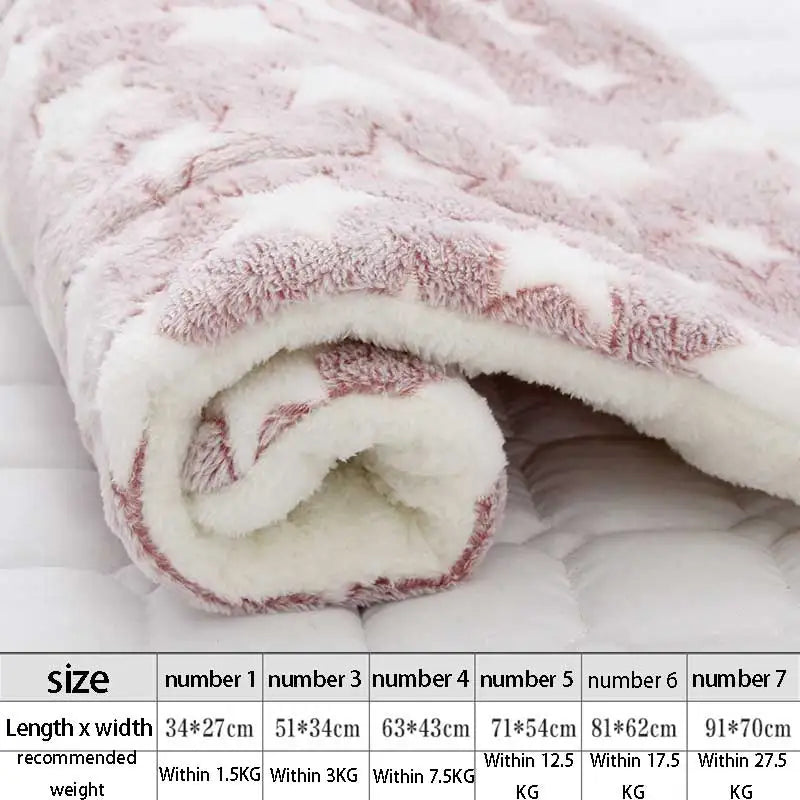 Soft Flannel Pet Fleece Pad – Thickened Blanket and Mattress for Cozy Sleep