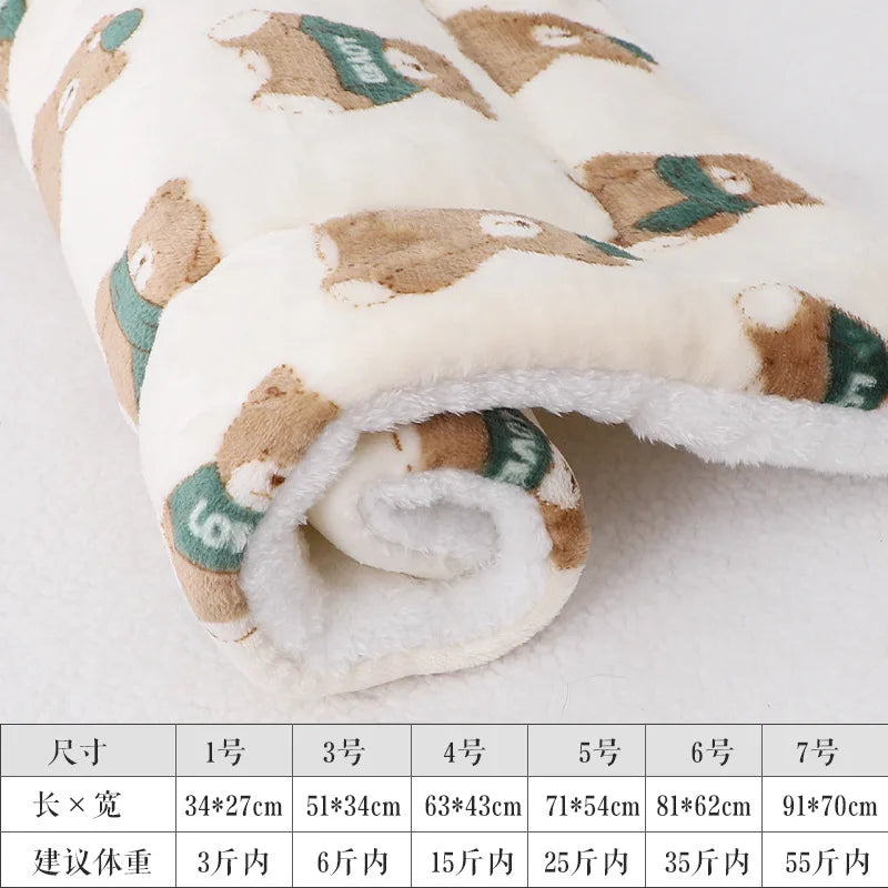 Soft Flannel Pet Fleece Pad – Thickened Blanket and Mattress for Cozy Sleep