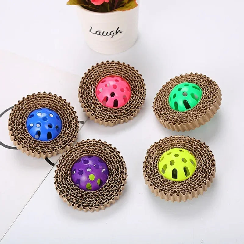 Corrugated Paper Plastic Ball Pet Toy