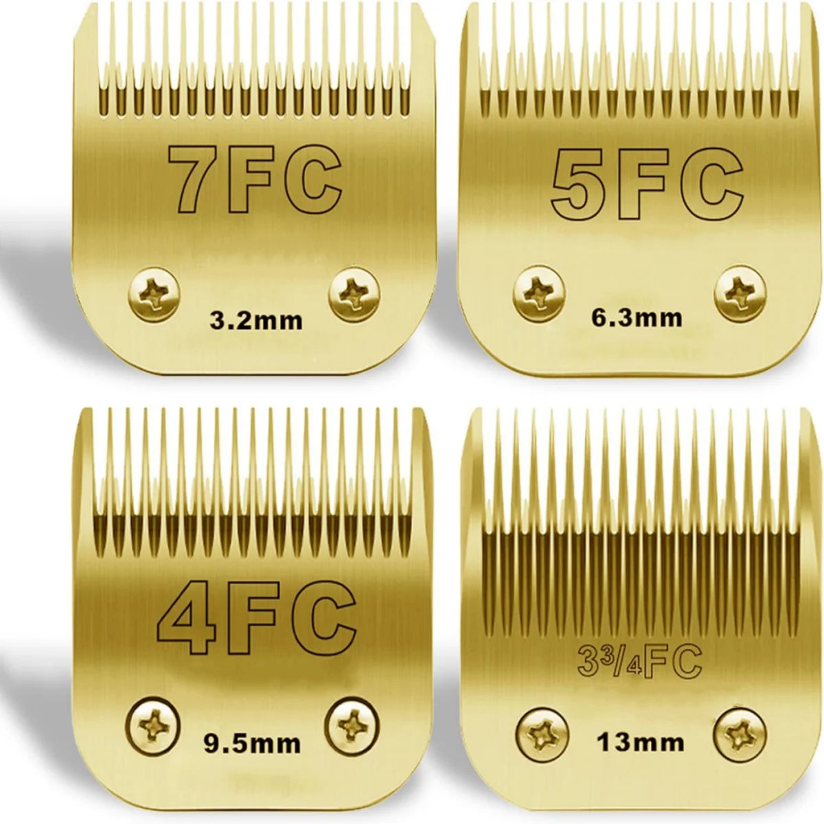 Gold Detachable Pet Grooming Clipper Stainless Steel Blades Set