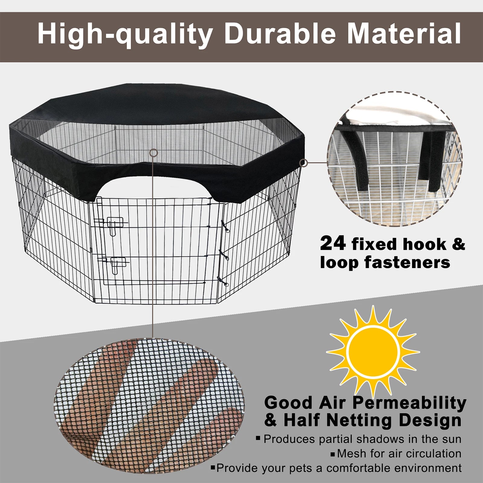 24-Inch Octagonal Pet Playpen Cover