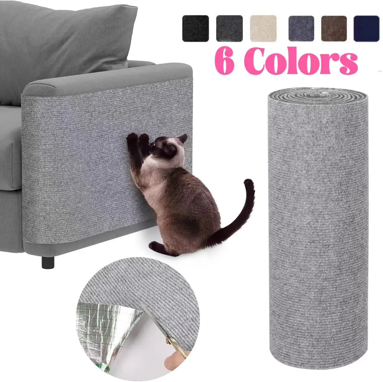 Self-Adhesive Cat Scratching Mat for Furniture Protection