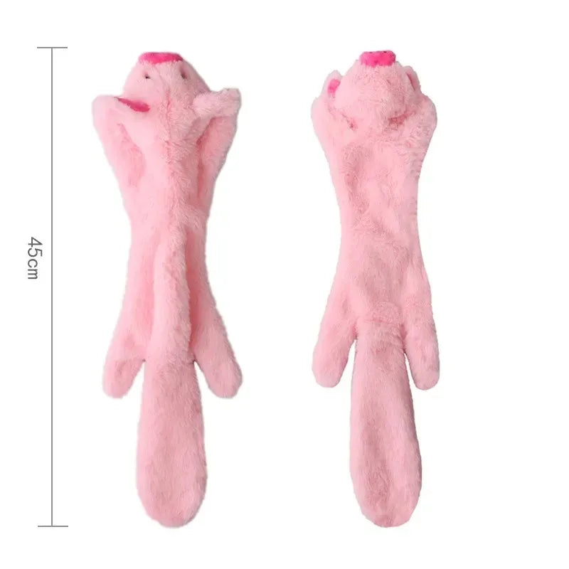 Stuffing-Free Animal Plush Dog Toy with Squeakers