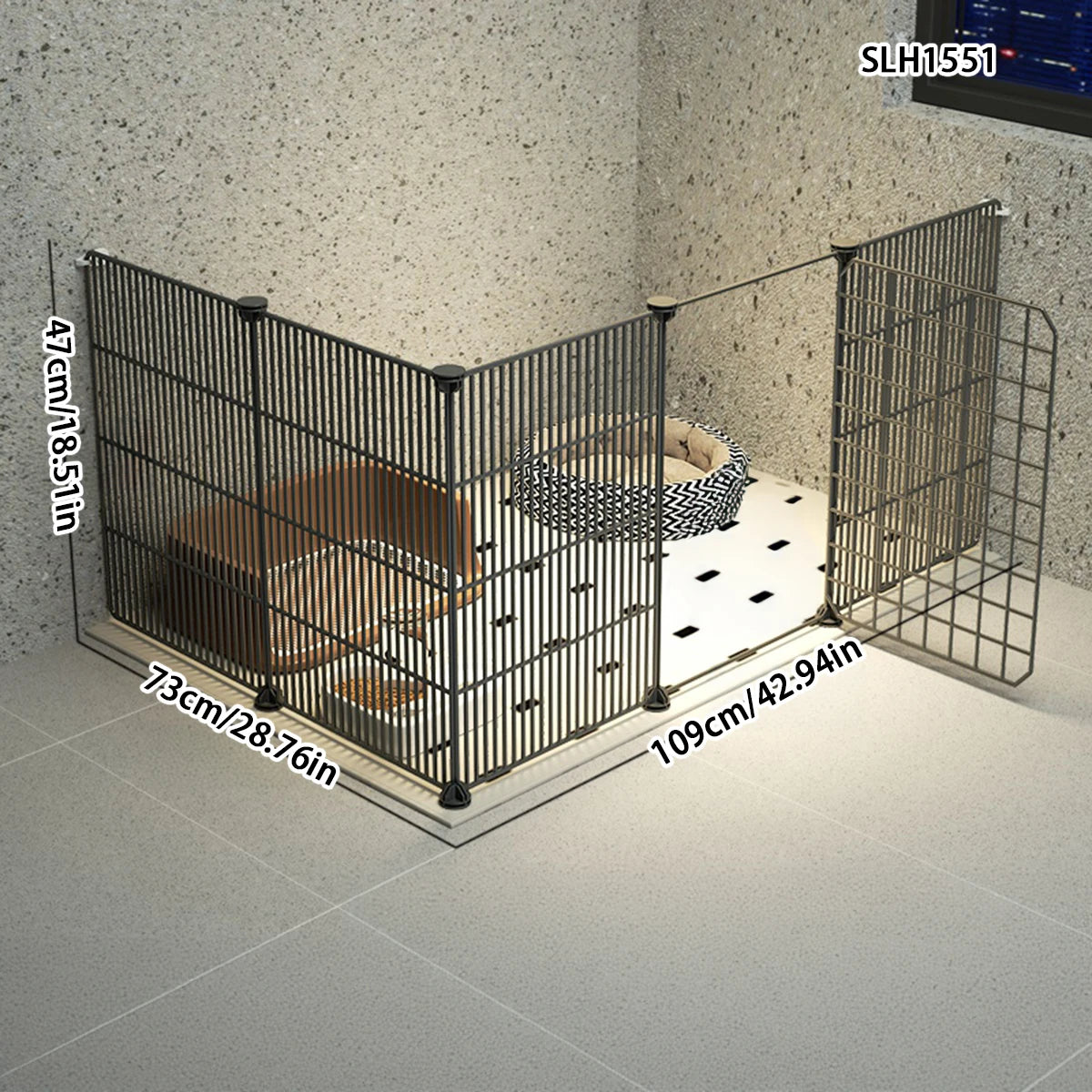 Indoor Self-Assembled Corner Dog Fence