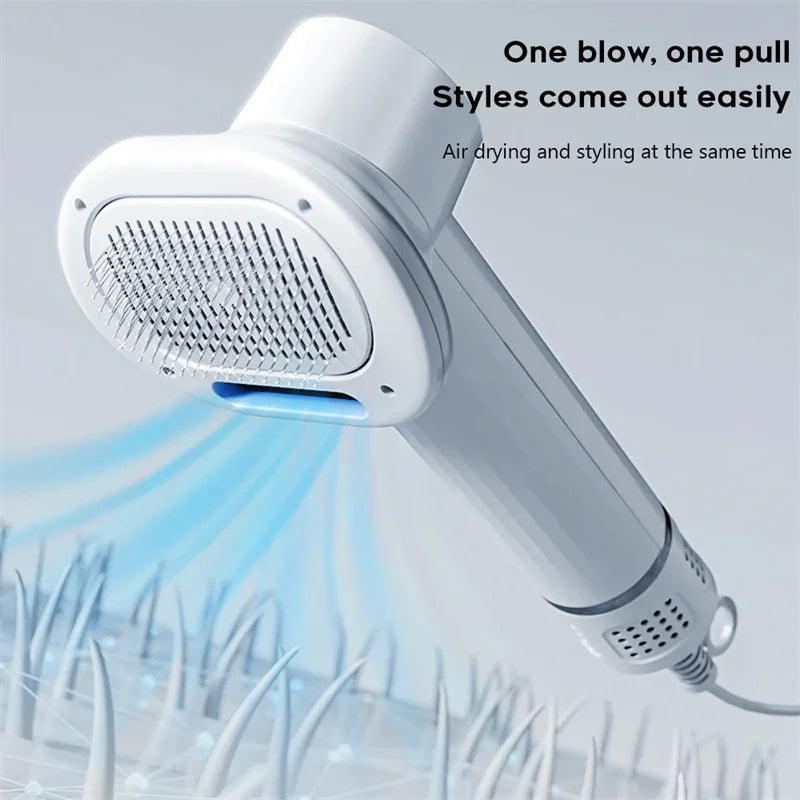 Smart Hair Dryer with Brush for Dogs and Cats – Grooming Comb with Hair Removing and Blow-Drying Function