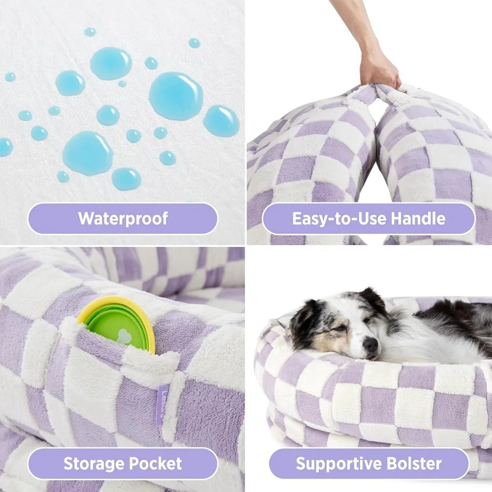 Calming Human Size Dog Bed with Egg Foam