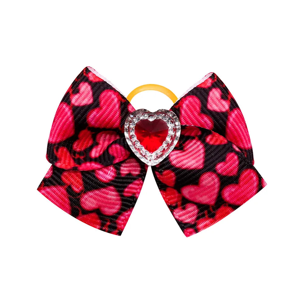 20PCS Valentine’s Day Dog Bows – Red and Pink Hair Bow Accessories for Dogs and Cats