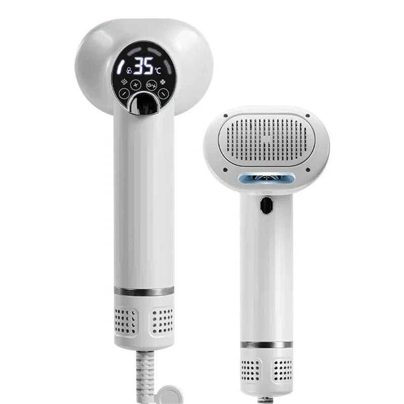 Smart Hair Dryer with Brush for Dogs and Cats – Grooming Comb with Hair Removing and Blow-Drying Function