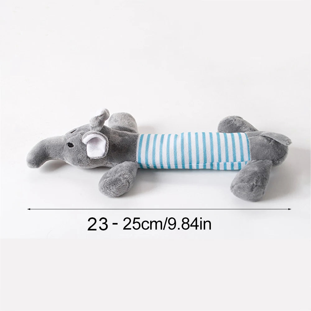 Stuffing-Free Animal Plush Dog Toy with Squeakers