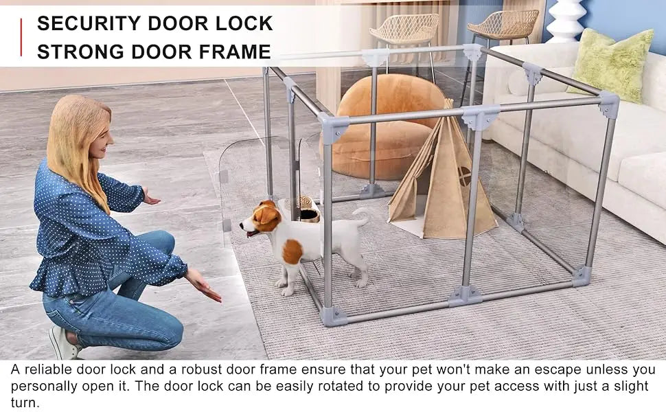 10-Panel Indoor Dog Playpen – Secure and Spacious Puppy Fence for Indoor Use