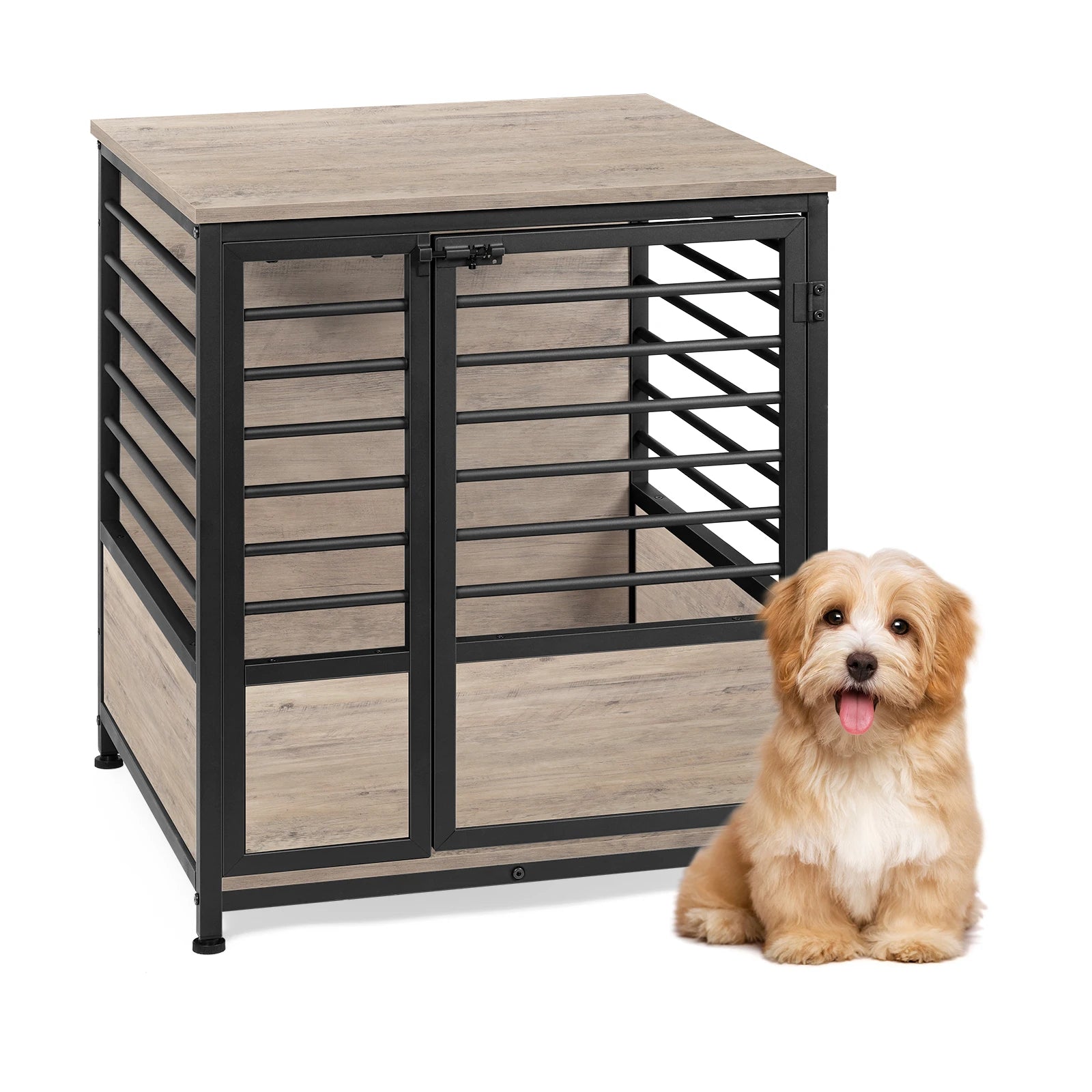 Small Heavy-Duty Dog Cage – Stylish Indoor Dog Crate Furniture and Side End Table