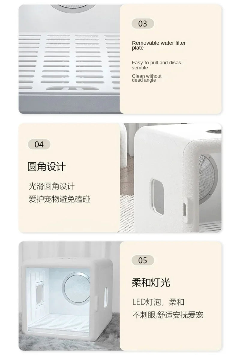 Smart Pet Drying Box – Automatic Temperature Control Dryer with Water Sterilization for Cats and Dogs