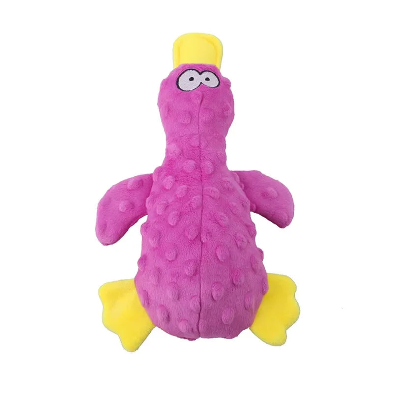 Yellow Duck Puppy Squeaky Interactive Stuffed Pet Toy Bite