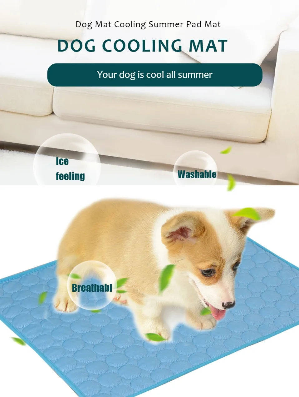 Dog Cooling Mat - Extra Large Summer Pet Cold Bed