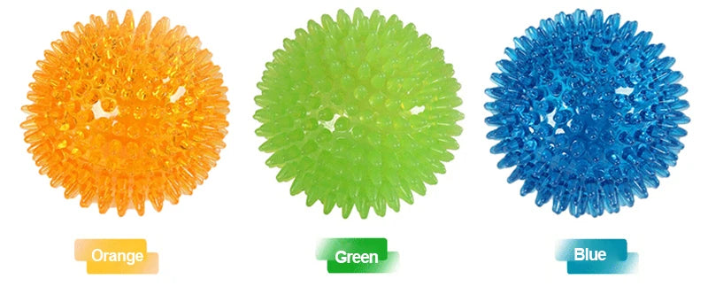 Squeaky Spiked TPR Chewing Ball for Pets