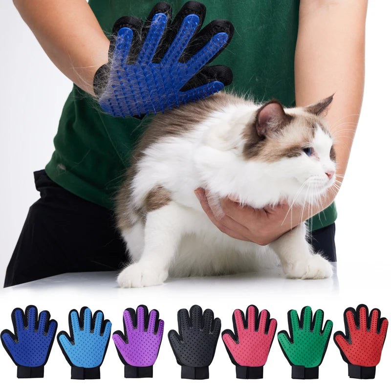 Pet Grooming Glove for Hair Deshedding and Bathing