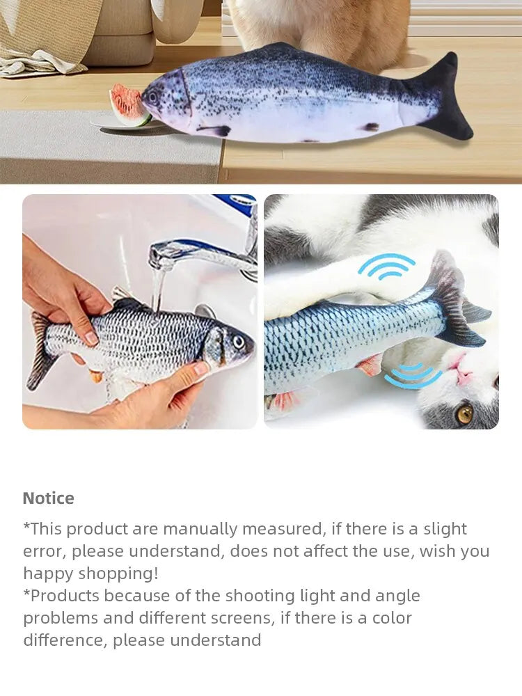 USB Rechargeable Electric Floppy Fish Toy for Cats & Dogs