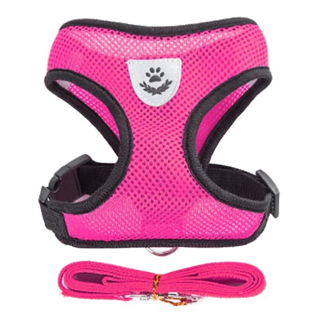 Adjustable Cat & Dog Harness Vest with Traction Rope Set