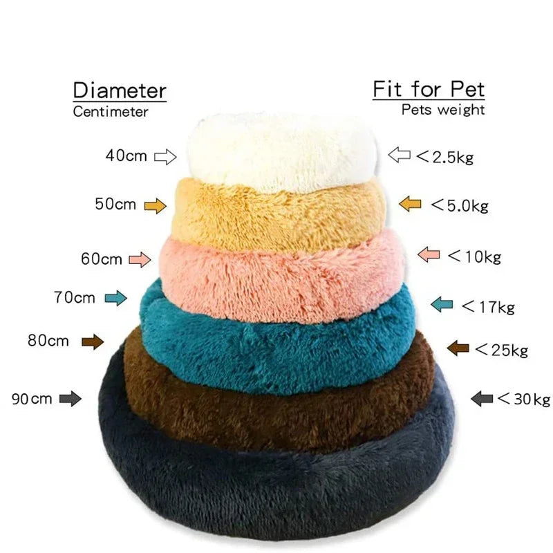 Round Plush Pet Bed (40-90cm)