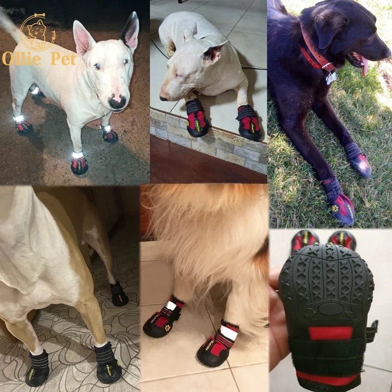 Anti-Slip Reflective Rain and Snow Boots for Small and Large Dogs (4PCS)