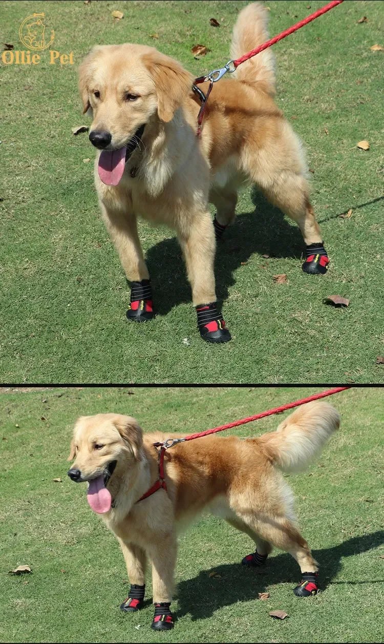 Anti-Slip Reflective Rain and Snow Boots for Small and Large Dogs (4PCS)