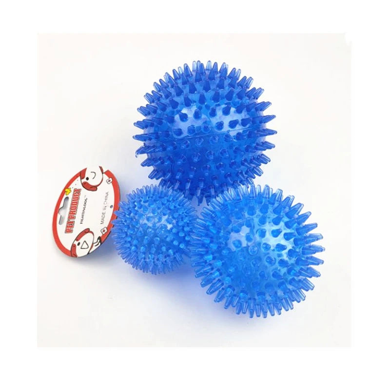 Squeaky Spiked TPR Chewing Ball for Pets