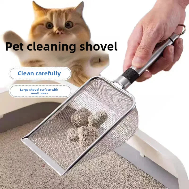 Stainless Steel Cat Litter Scoop with Fine Mesh