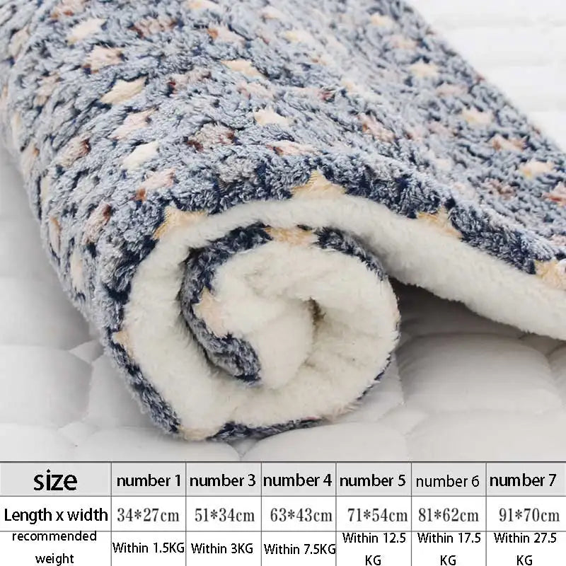Soft Flannel Pet Fleece Pad – Thickened Blanket and Mattress for Cozy Sleep