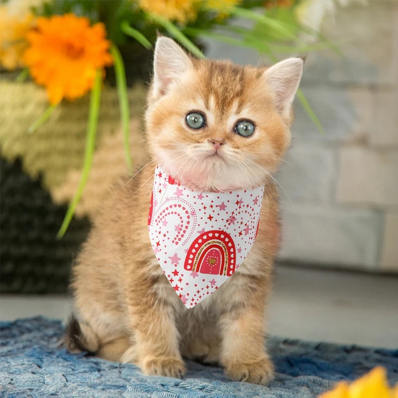 Washable Dog Bandanas – Festive Love Heart Scarves for Christmas and Valentine’s Day