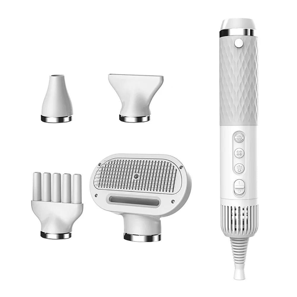 Portable Dog Hair Dryer – Adjustable Temperature and Speed with 4 Nozzles for Pet Grooming