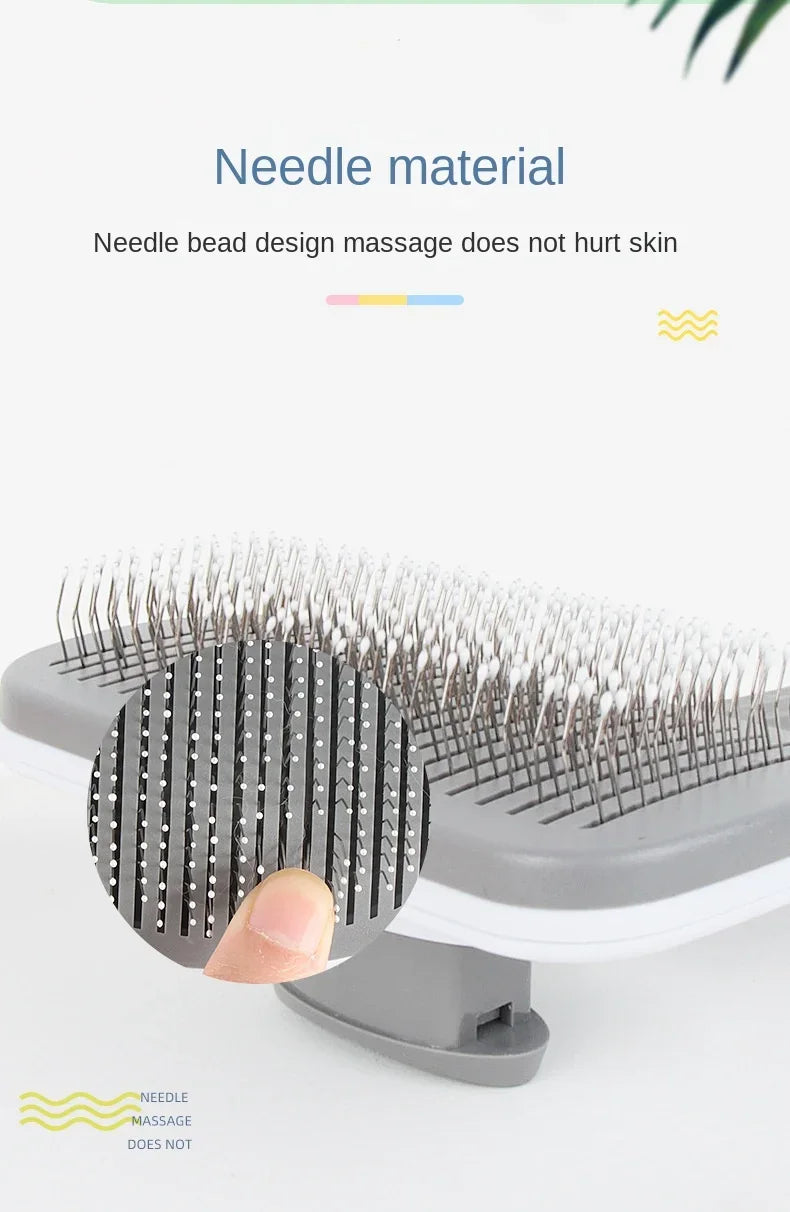 Pet Dog Hair Brush & Cat Comb - Stainless Steel Grooming Tool