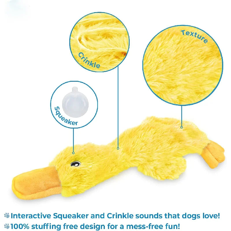 Yellow Duck Puppy Squeaky Interactive Stuffed Pet Toy Bite