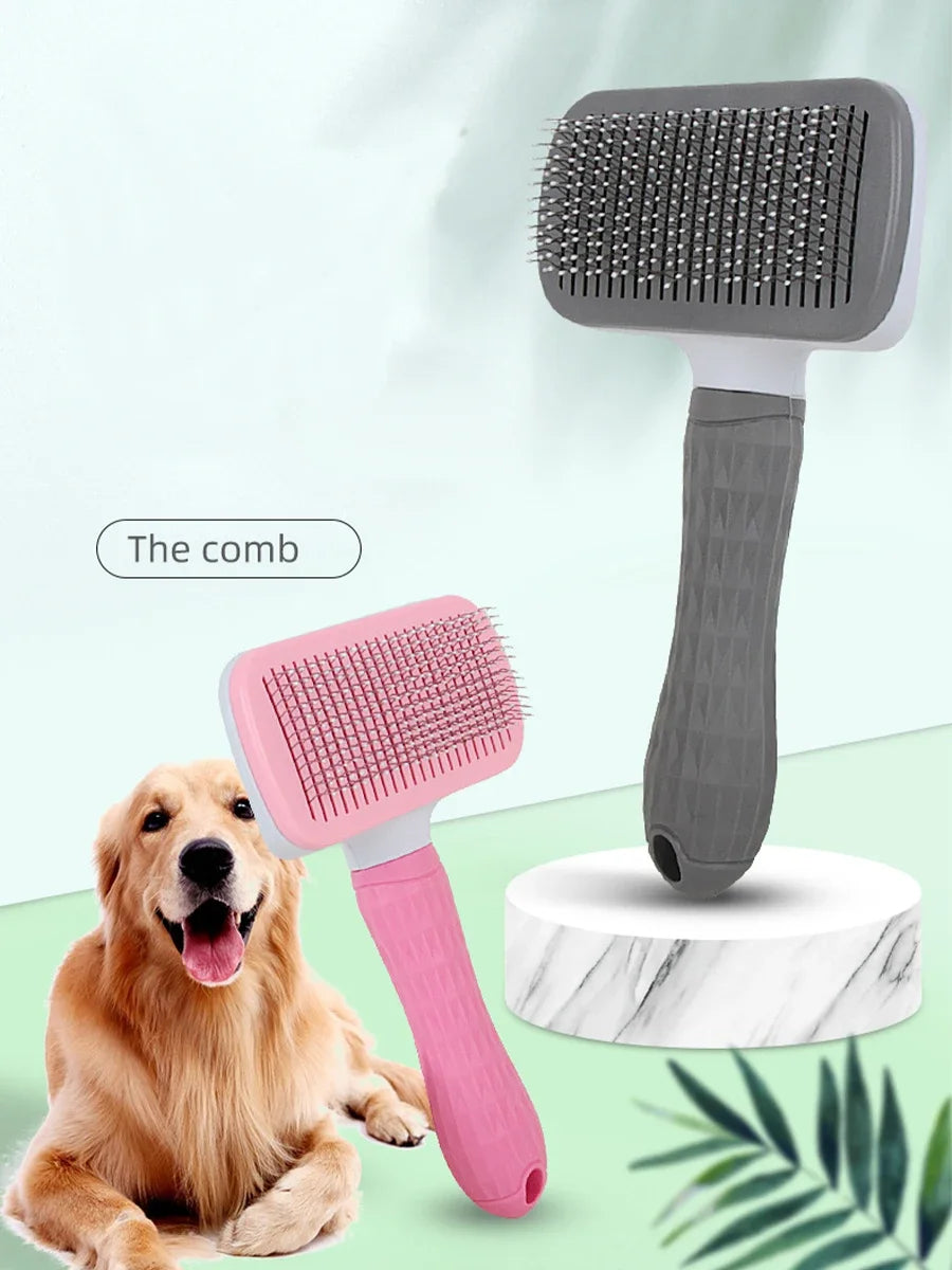 Pet Dog Hair Brush & Cat Comb - Stainless Steel Grooming Tool