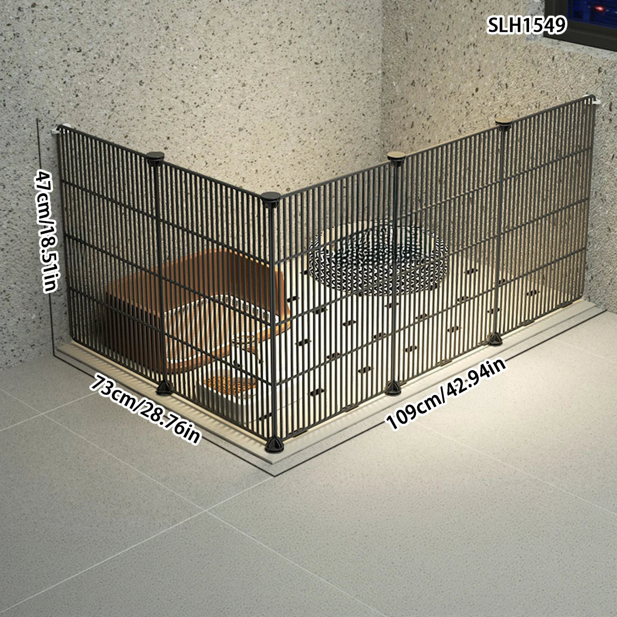 Indoor Self-Assembled Corner Dog Fence