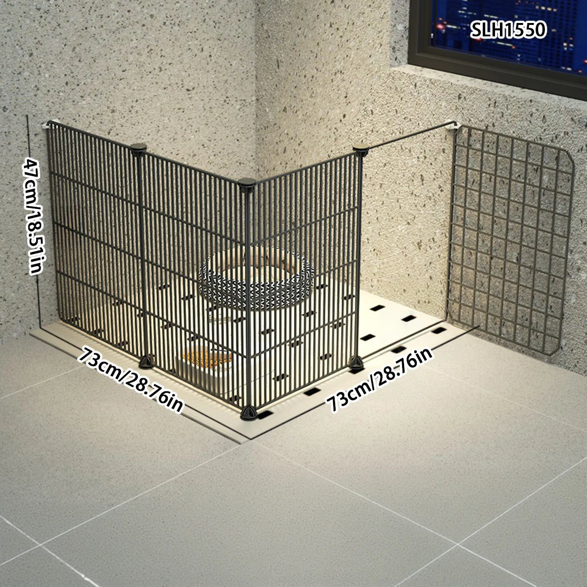 Indoor Self-Assembled Corner Dog Fence