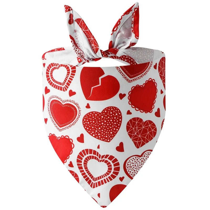 Washable Dog Bandanas – Festive Love Heart Scarves for Christmas and Valentine’s Day